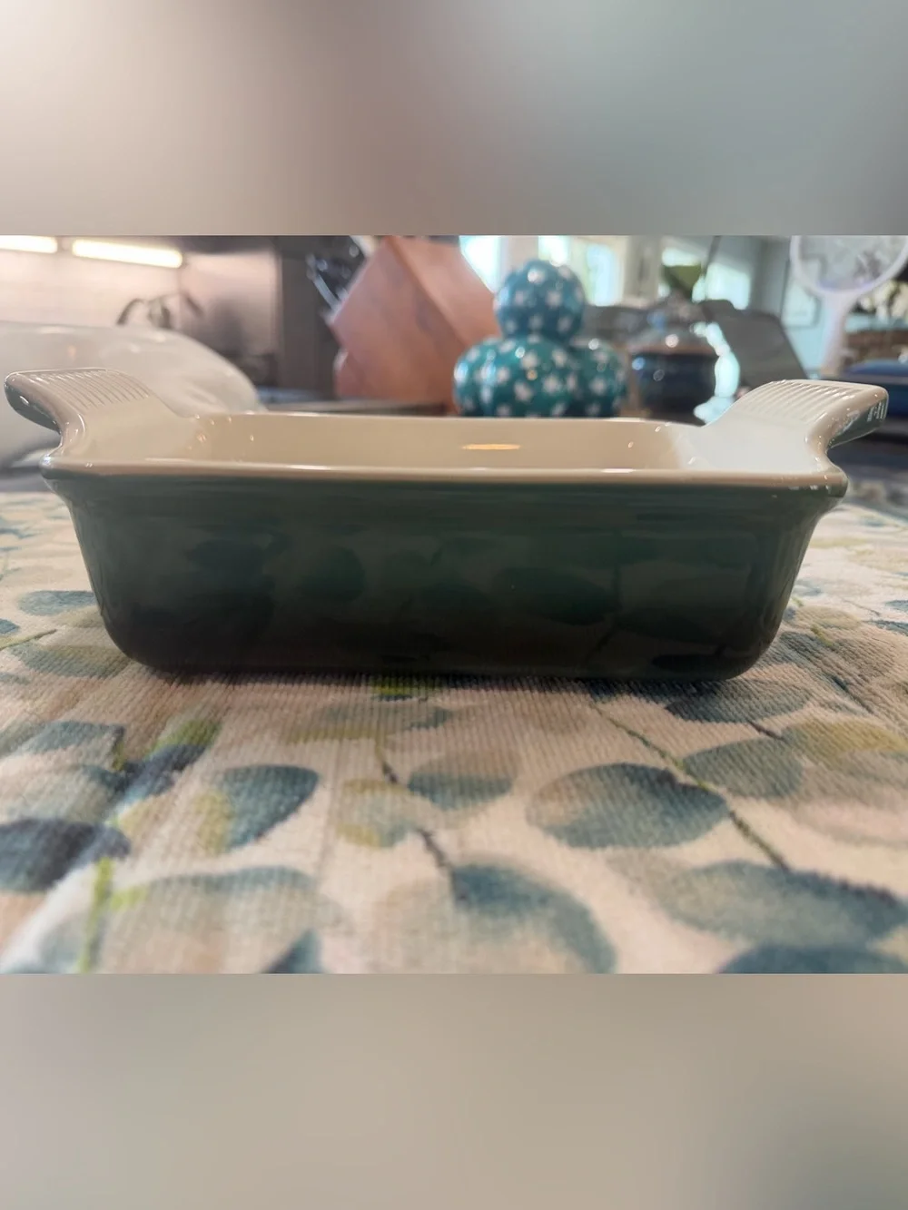 NEW Le Creuset Heritage Rectangular Baker Dish 19cm 1.1L Artichaut Green